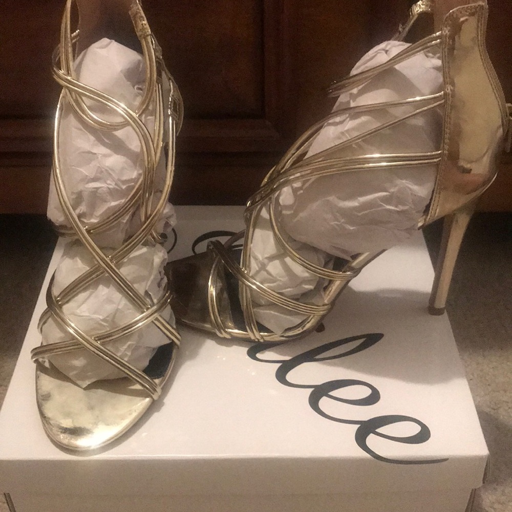 Metallic Gold Heels